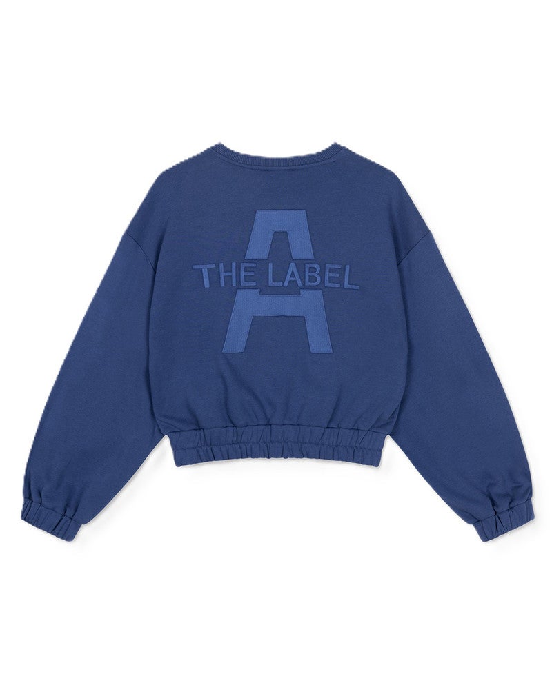 ladies knitted cropped A sweater Donker Blauw ladies knitted cropped A sweater Donker Blauw