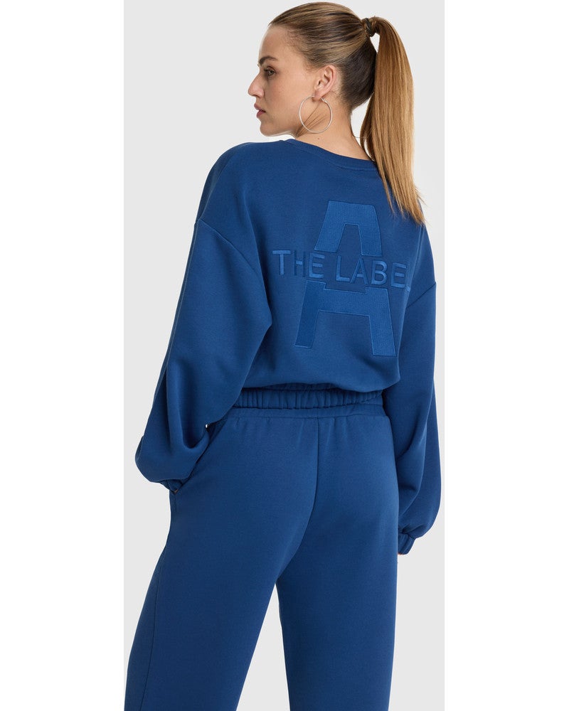 ladies knitted cropped A sweater Donker Blauw ladies knitted cropped A sweater Donker Blauw