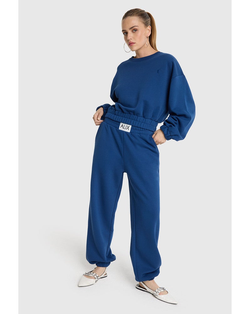 ladies knitted sweat pants Donker Blauw ladies knitted sweat pants Donker Blauw