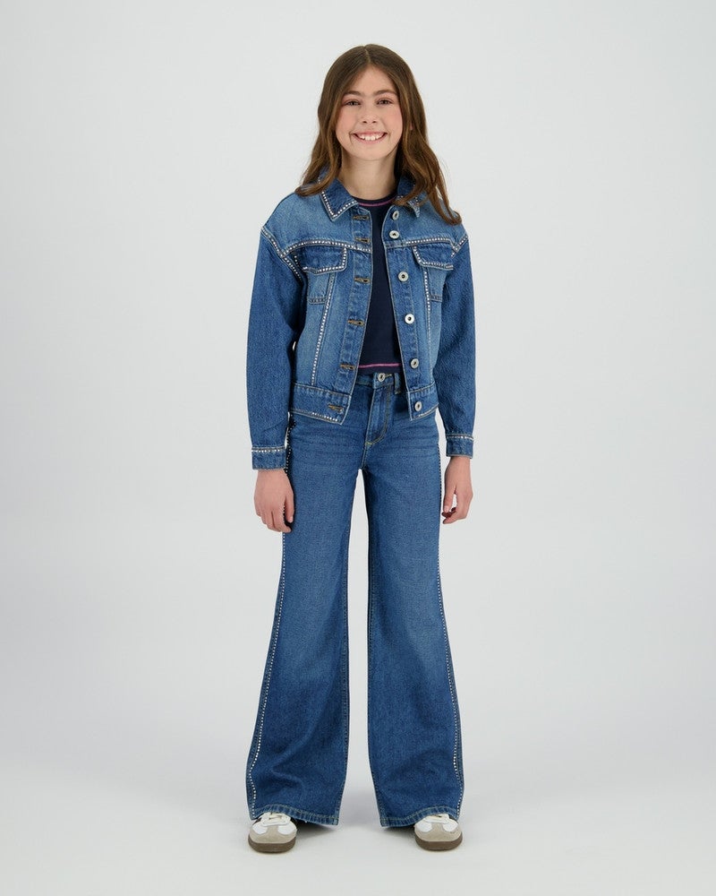 Caroline Stones Sideseam Wide Flair Blauw Caroline Stones Sideseam Wide Flair Blauw