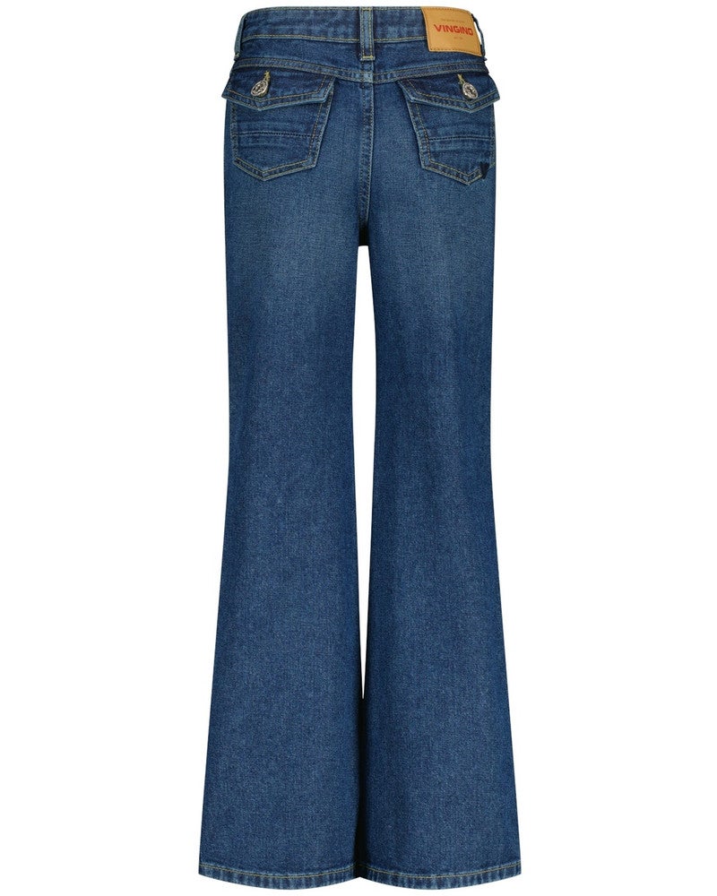 Caroline Stones Sideseam Wide Flair Blauw Caroline Stones Sideseam Wide Flair Blauw