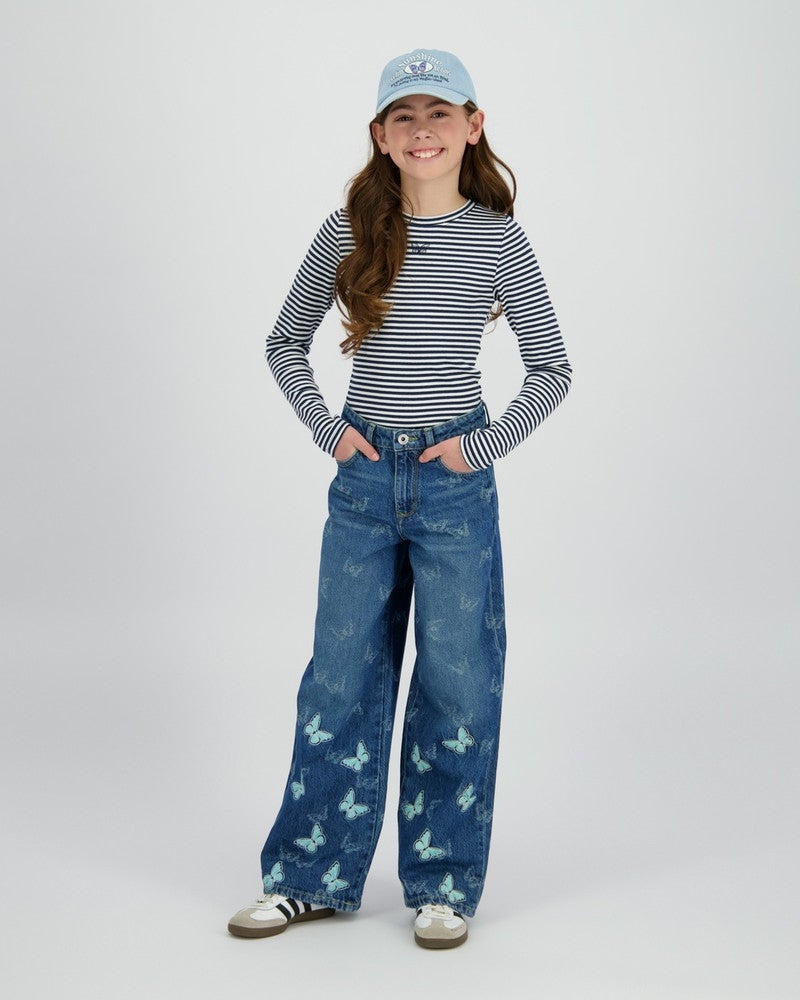 Basic Stripe Top Longsleeve Donker Blauw Basic Stripe Top Longsleeve Donker Blauw