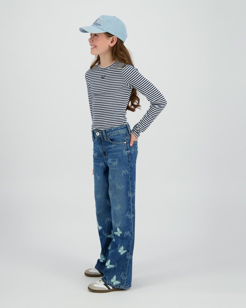 Basic Stripe Top Longsleeve Donker Blauw Basic Stripe Top Longsleeve Donker Blauw