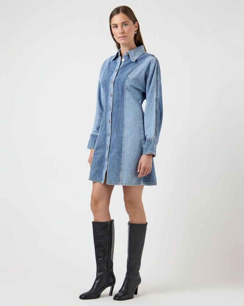 YASFARO LS DENIM DRESS Blauw YASFARO LS DENIM DRESS Blauw
