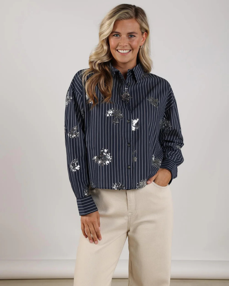 Tessa Blouse Paillet Blauw Tessa Blouse Paillet Blauw