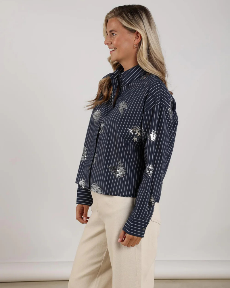 Tessa Blouse Paillet Blauw Tessa Blouse Paillet Blauw