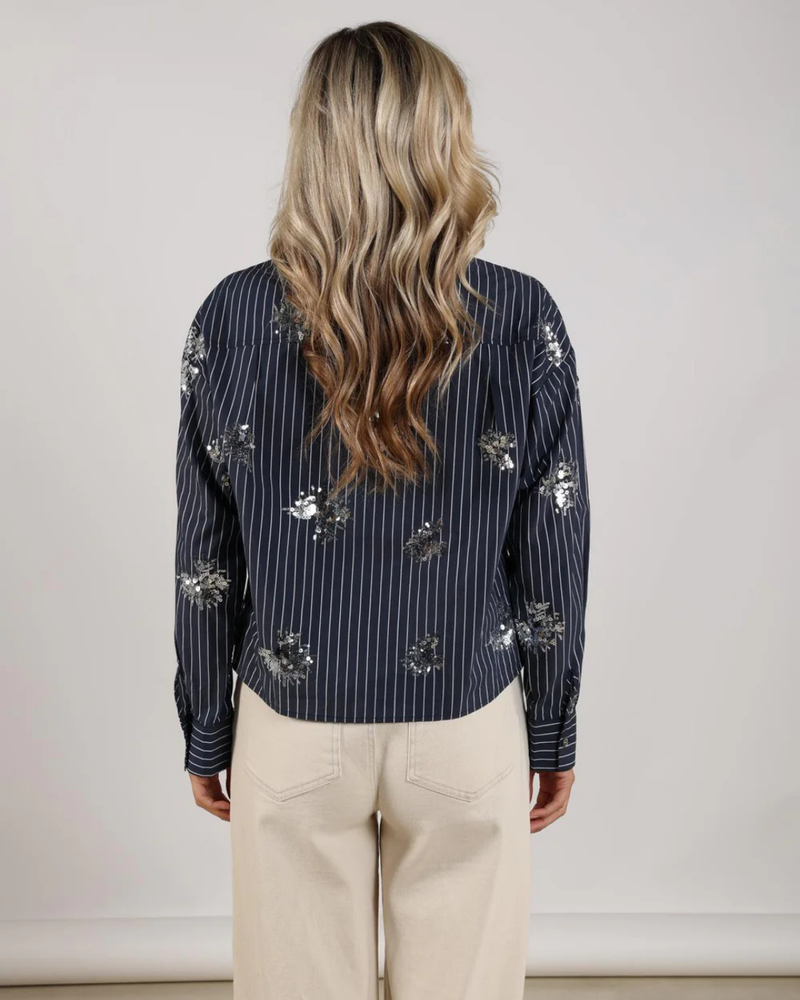 Tessa Blouse Paillet Blauw Tessa Blouse Paillet Blauw