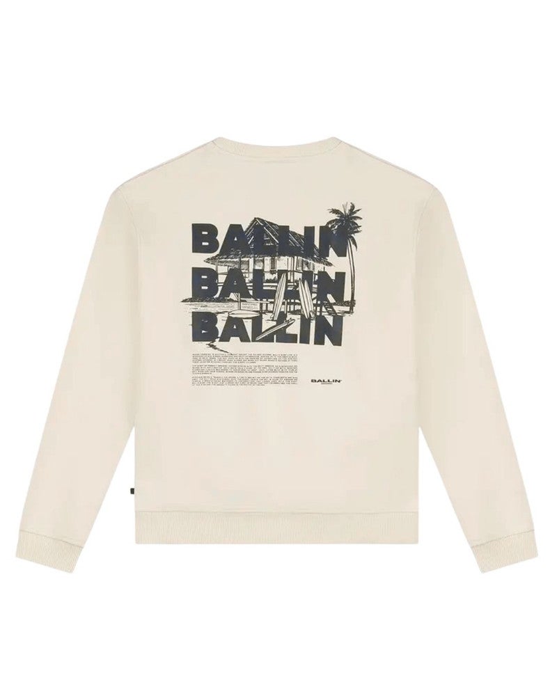 Junior Surfers Paradise House Crewneck Sweater Ecru Junior Surfers Paradise House Crewneck Sweater Ecru