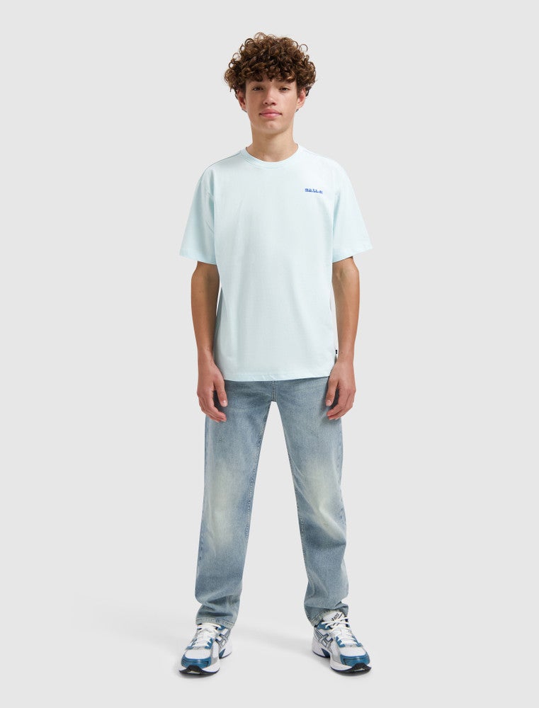 Junior Ballin Watercolor Effect T-shirt Licht Blauw Junior Ballin Watercolor Effect T-shirt Licht Blauw