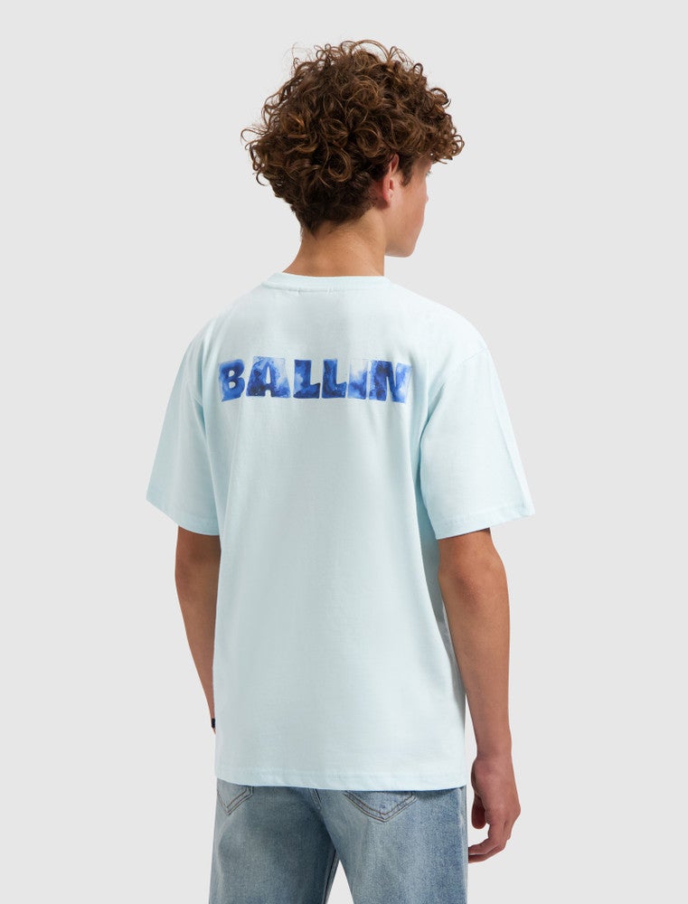 Junior Ballin Watercolor Effect T-shirt Licht Blauw Junior Ballin Watercolor Effect T-shirt Licht Blauw