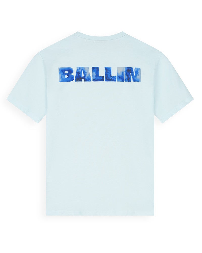 Junior Ballin Watercolor Effect T-shirt Licht Blauw Junior Ballin Watercolor Effect T-shirt Licht Blauw