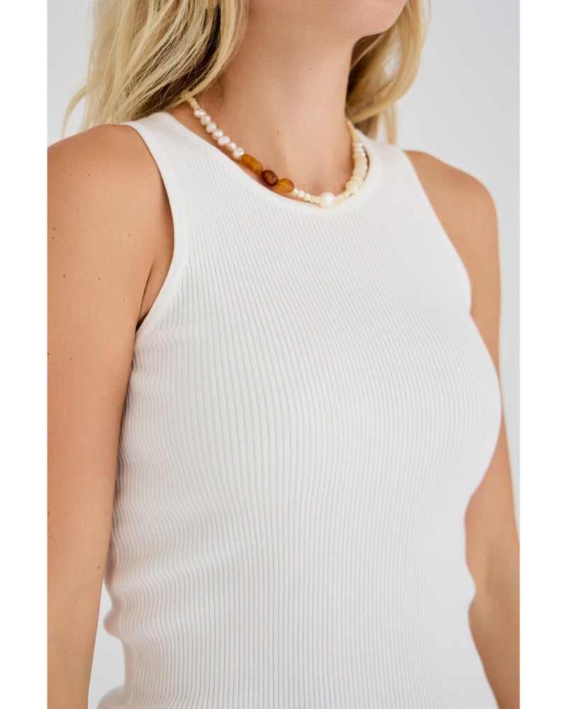 Rib knit tank top Wit 1 Rib knit tank top Wit 1