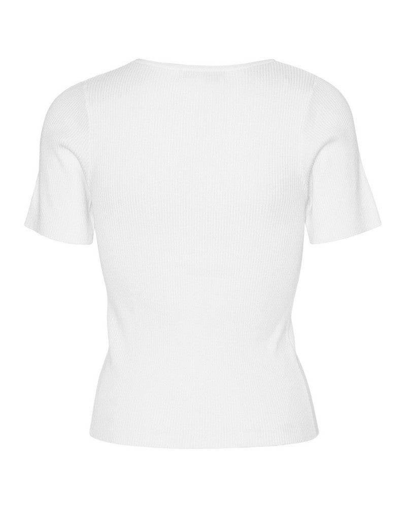 Rib knit short sleeve top Wit 1 Rib knit short sleeve top Wit 1