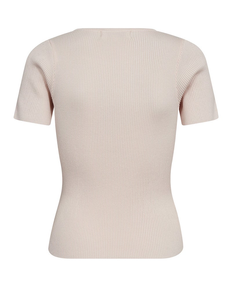 Rib knit short sleeve top Roze Rib knit short sleeve top Roze