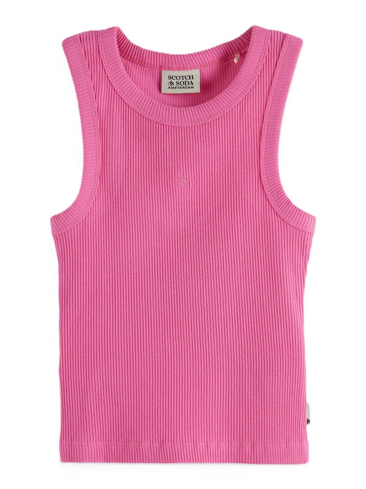 Ribbed slimfit tank top Roze Ribbed slimfit tank top Roze
