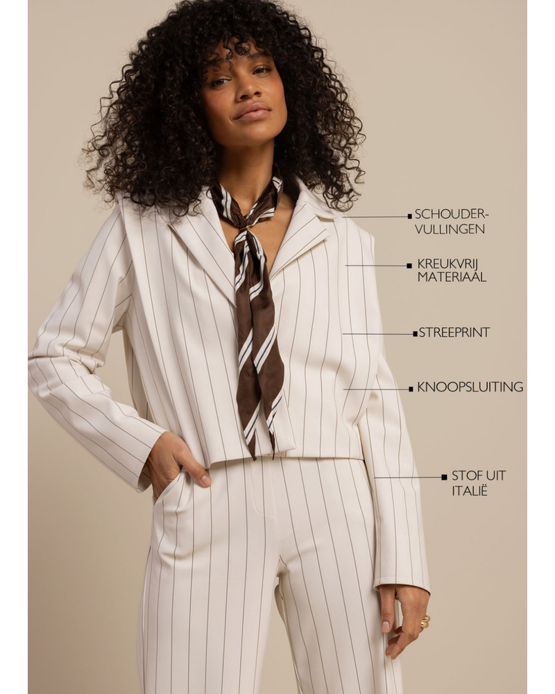 Clio bonded pinstripe jacket Off White Clio bonded pinstripe jacket Off White