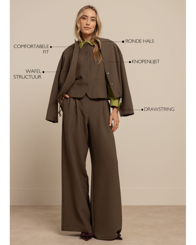 Selma waffle jacket Groen Selma waffle jacket Groen