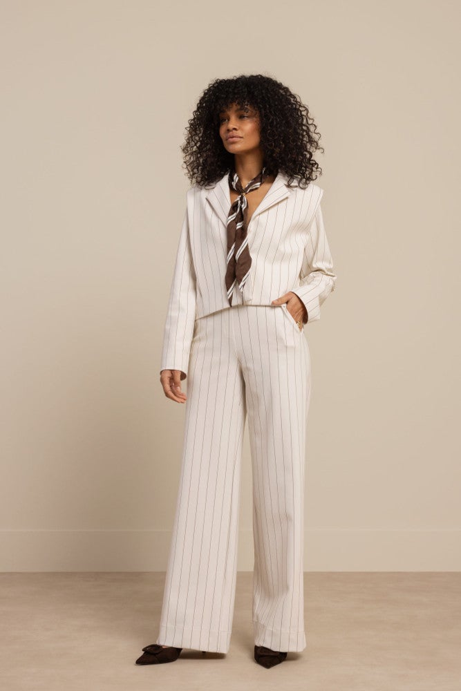 Lexie bonded pinstripe trousers Off White Lexie bonded pinstripe trousers Off White