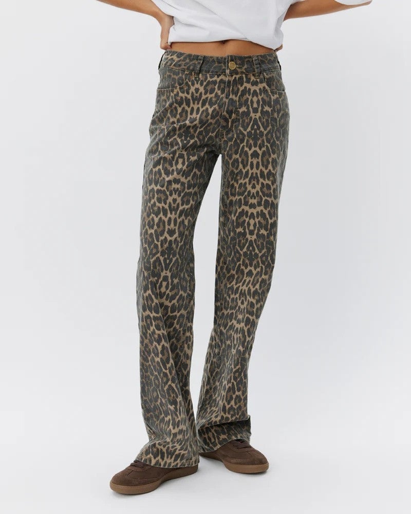 SIENNASW LEOPARD TROUSERS Bruin 1 SIENNASW LEOPARD TROUSERS Bruin 1