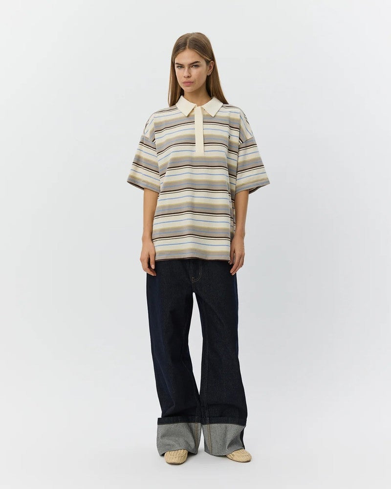 PILSW OVERSIZE STRIPED POLO SHIRT Off White PILSW OVERSIZE STRIPED POLO SHIRT Off White