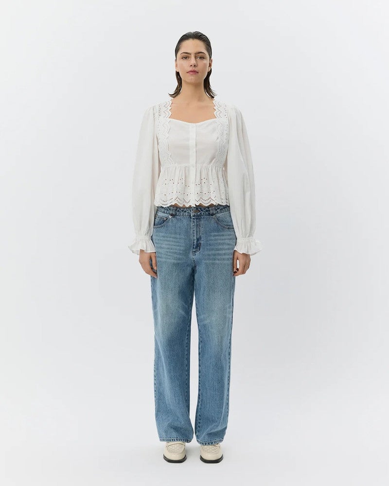 ARIASW BRODERIE ANGLAISE SHIRT Off White ARIASW BRODERIE ANGLAISE SHIRT Off White