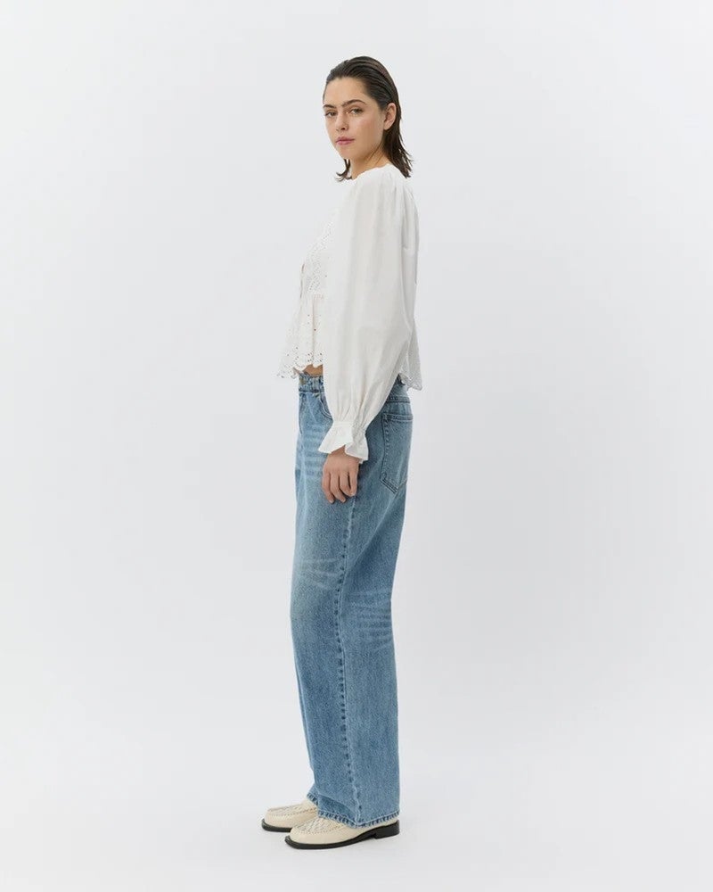 ARIASW BRODERIE ANGLAISE SHIRT Off White ARIASW BRODERIE ANGLAISE SHIRT Off White