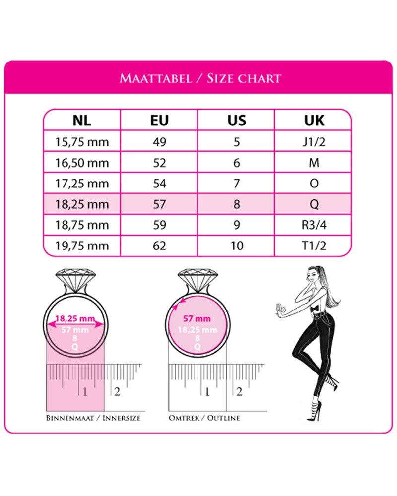 Cocktail Ring Zwart Zilver Cocktail Ring Zwart Zilver