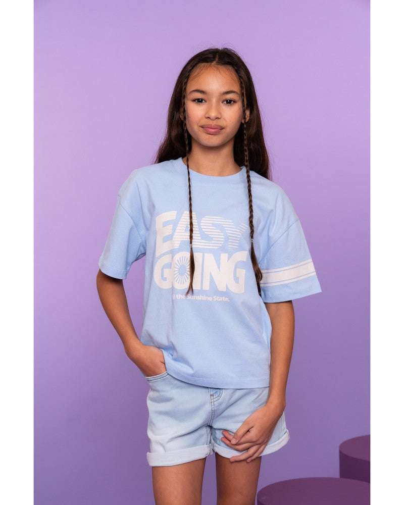 T-shirt easy going Licht Blauw T-shirt easy going Licht Blauw