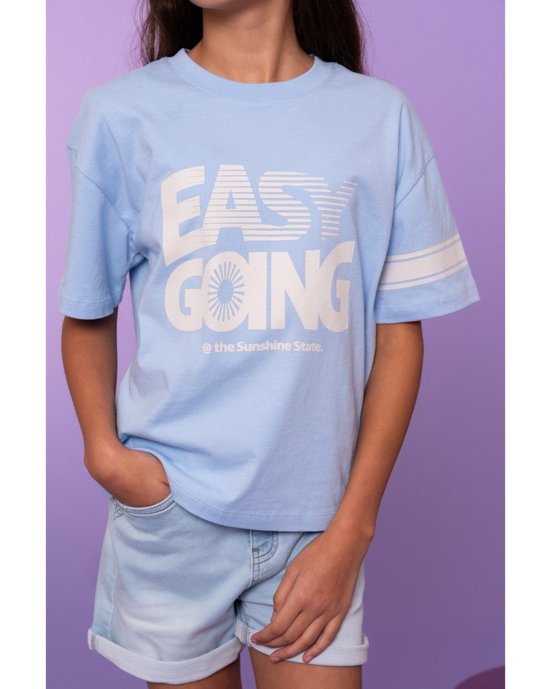 T-shirt easy going Licht Blauw T-shirt easy going Licht Blauw
