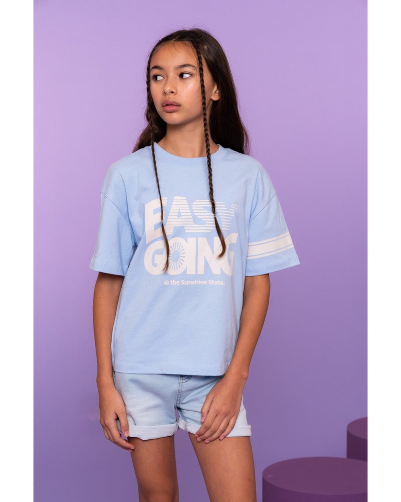 T-shirt easy going Licht Blauw T-shirt easy going Licht Blauw