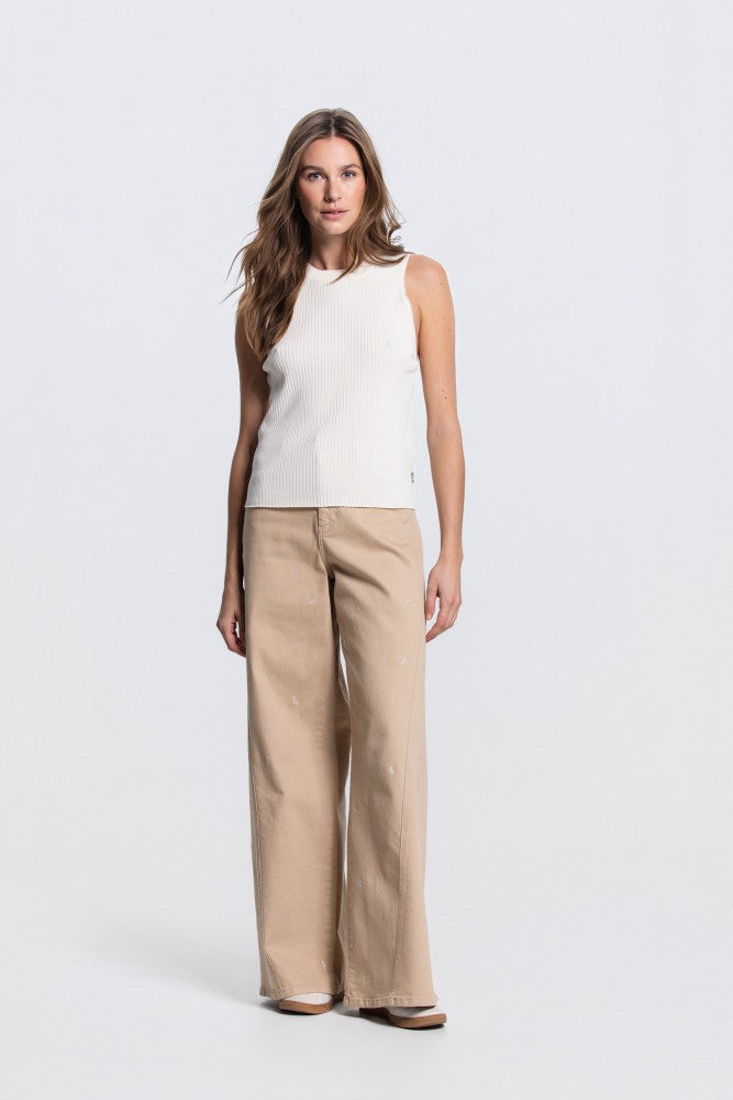 MOISE TOP K 305 sleeveless scallop edge Off White MOISE TOP K 305 sleeveless scallop edge Off White