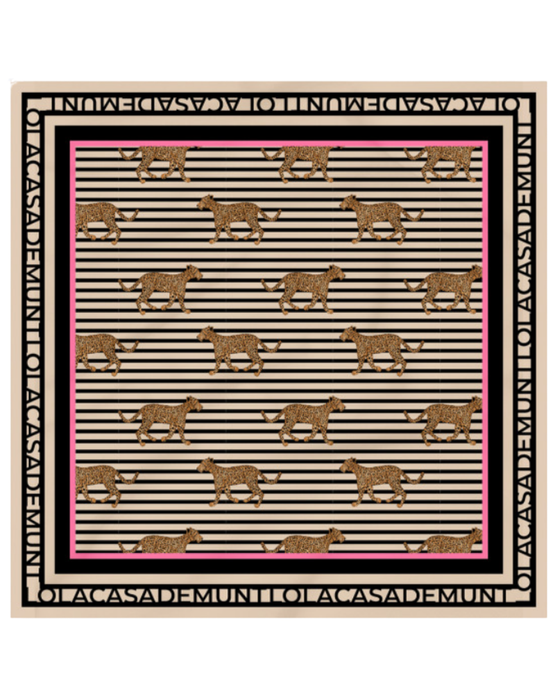 Satijn Scarf With Striped Print Satijn Scarf With Striped Print