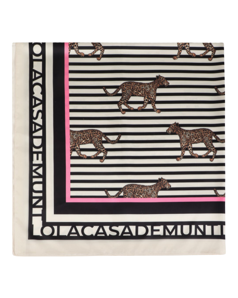 Satijn Scarf With Striped Print Satijn Scarf With Striped Print