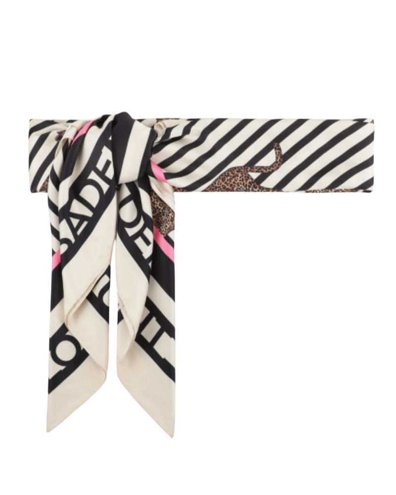 Satijn Scarf With Striped Print Satijn Scarf With Striped Print