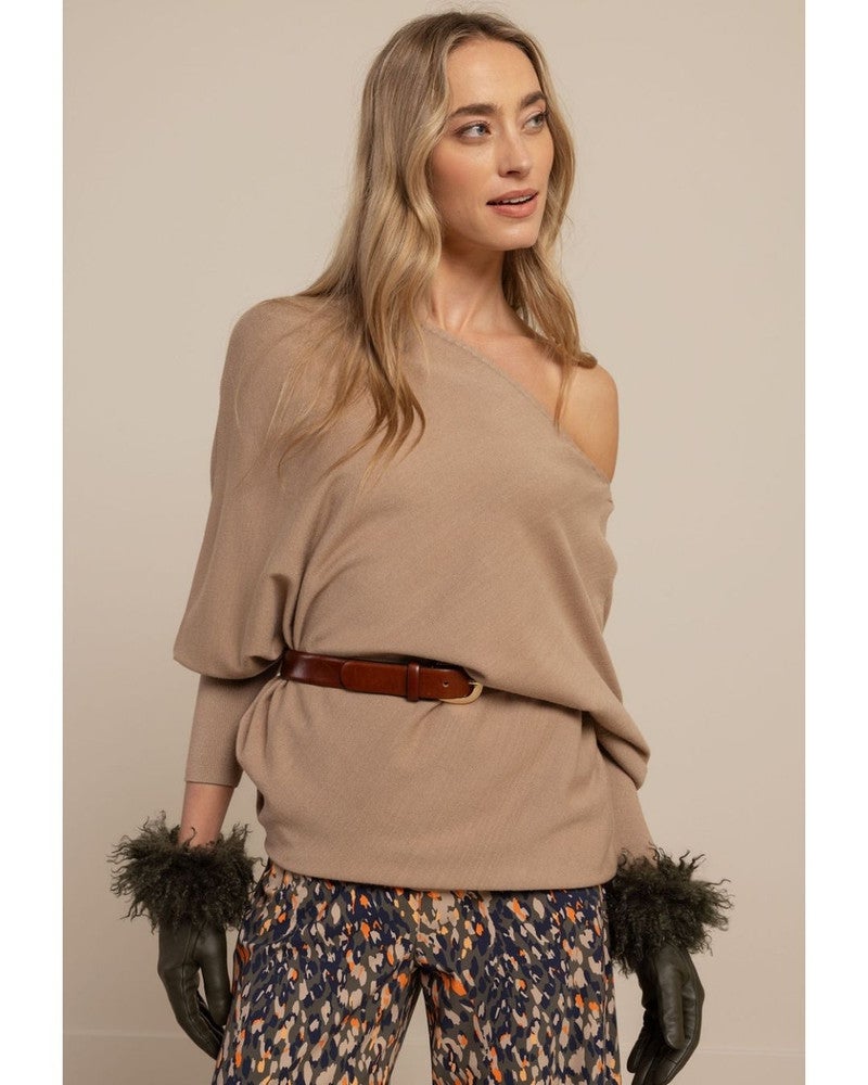 Linde pullover off-shoulder Beige Linde pullover off-shoulder Beige