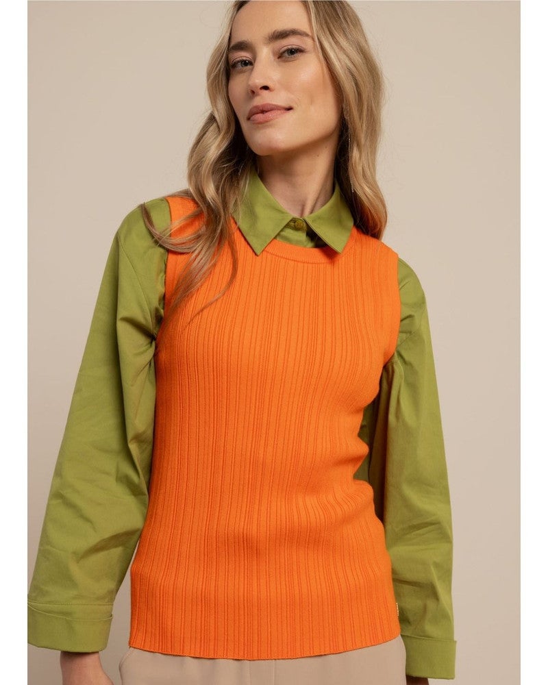 Jenae rib top Oranje Jenae rib top Oranje