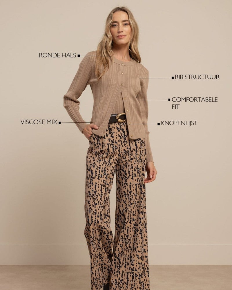 Ziva rib cardigan Beige Ziva rib cardigan Beige