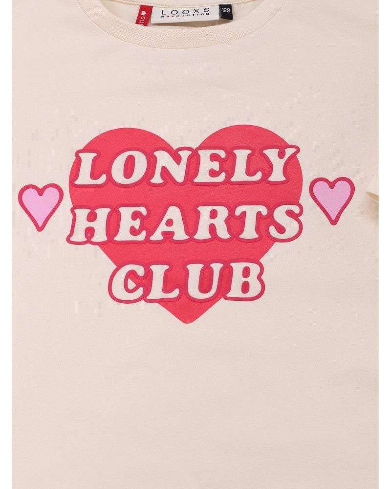 Little T-shirt SS Lonely Heart Off White Little T-shirt SS Lonely Heart Off White