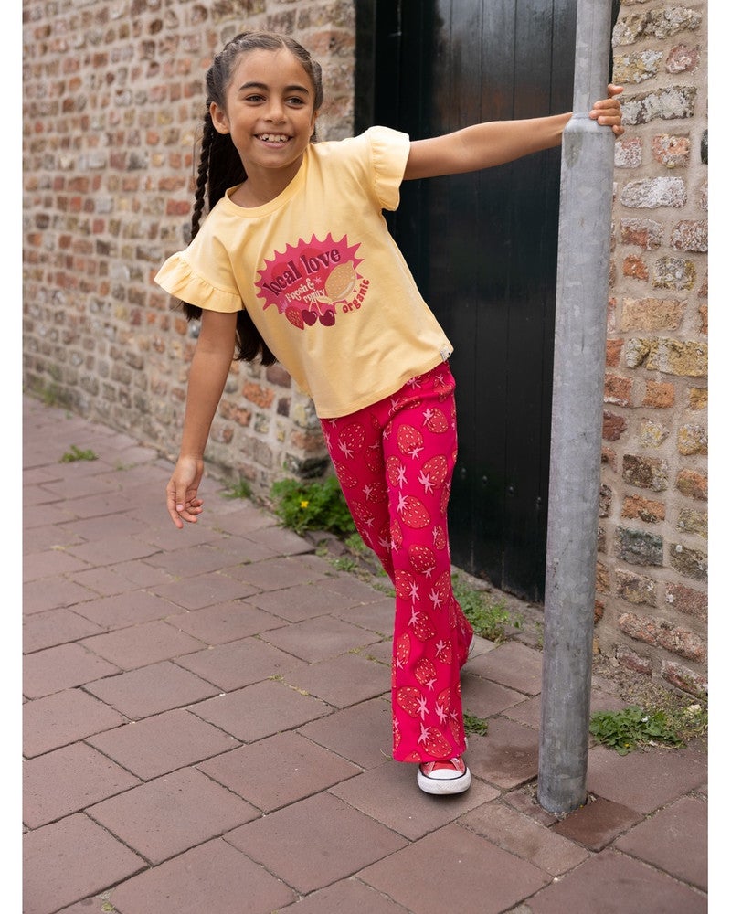 Little T-shirt SS Rufflesleeve Geel Little T-shirt SS Rufflesleeve Geel