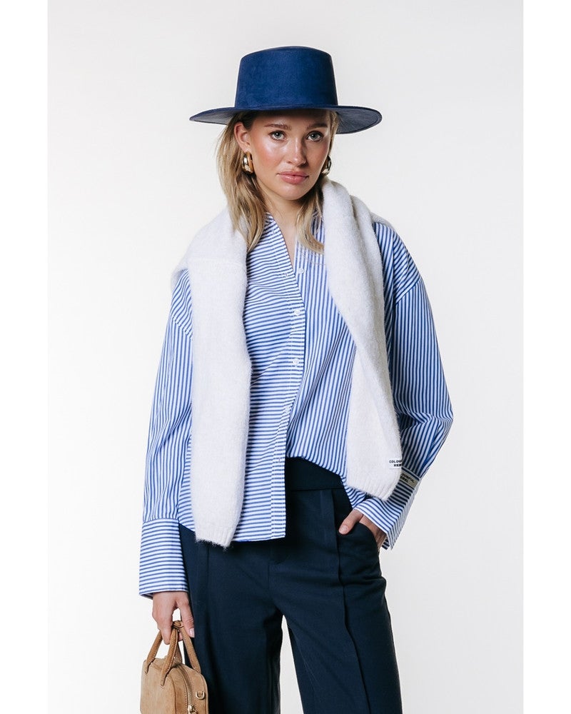 WB117601 Talia Striped Blouse Blauw WB117601 Talia Striped Blouse Blauw