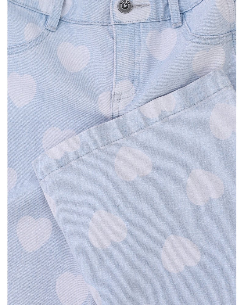 Little Heart wideleg Denim Blauw Little Heart wideleg Denim Blauw