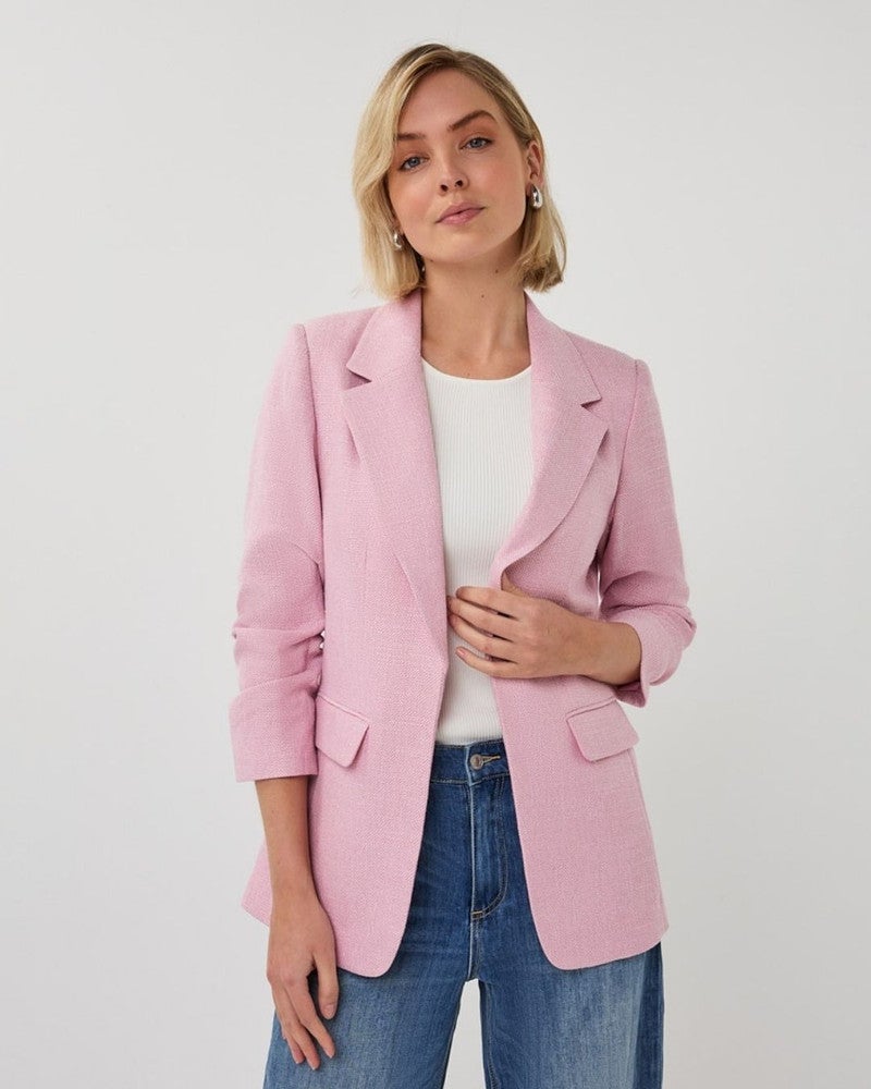 Blazer linen look Roze Blazer linen look Roze