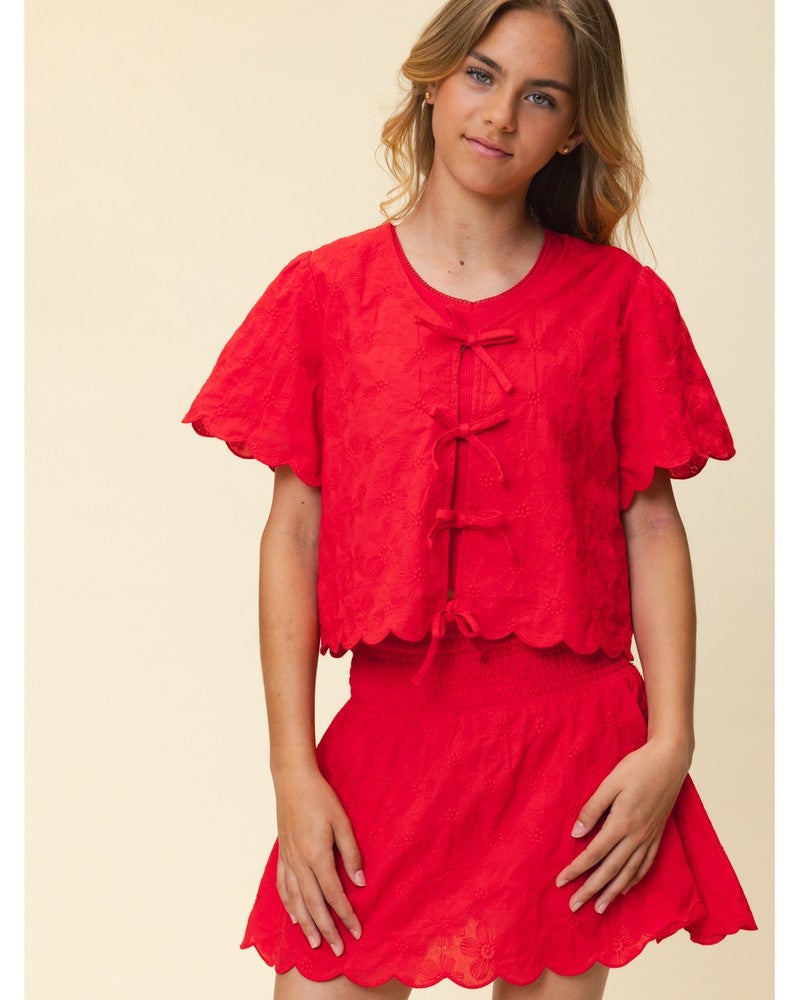 10sixteen Top SS Strikjes Rood 10sixteen Top SS Strikjes Rood