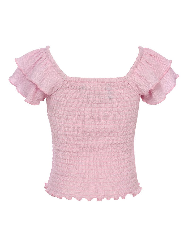 10sixteen Top SS Smock Roze 10sixteen Top SS Smock Roze