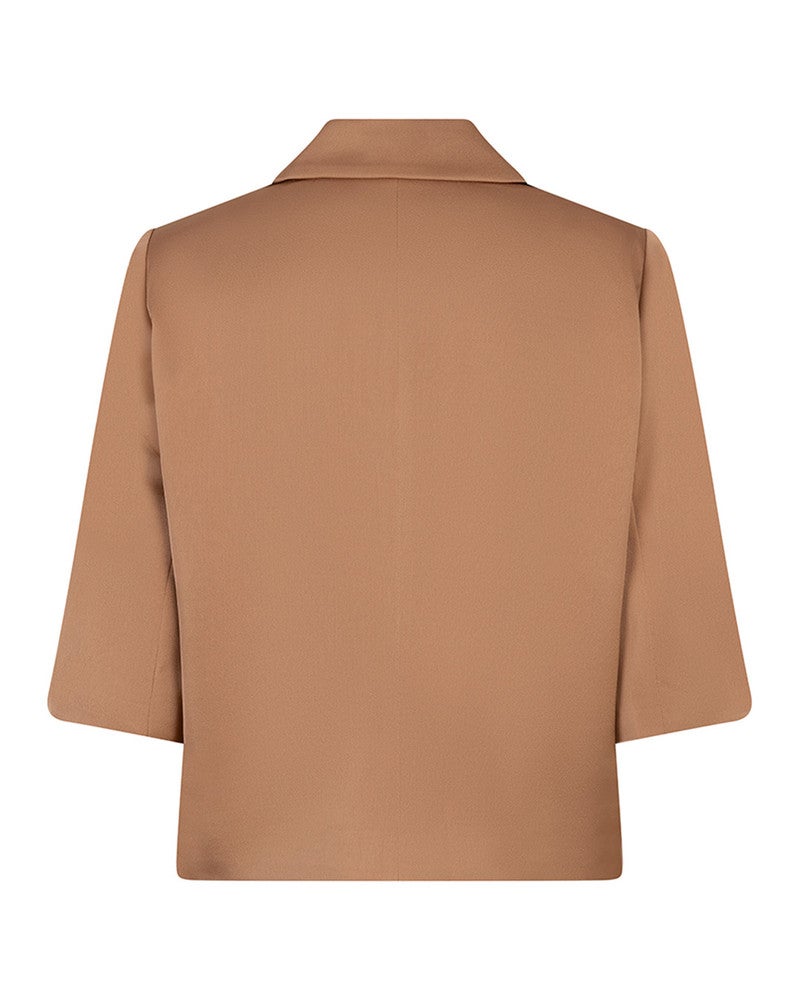 Blazer cropped crêpe Camel Blazer cropped crêpe Camel