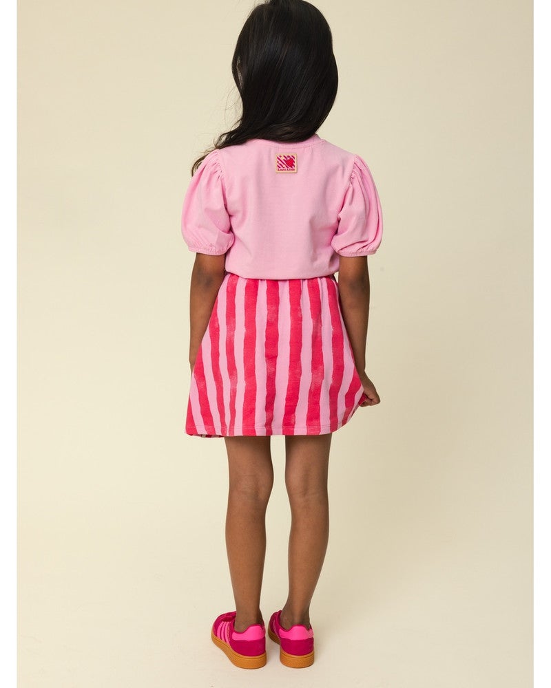 Little Striped Sweat Skirt Painted Roze Little Striped Sweat Skirt Painted Roze