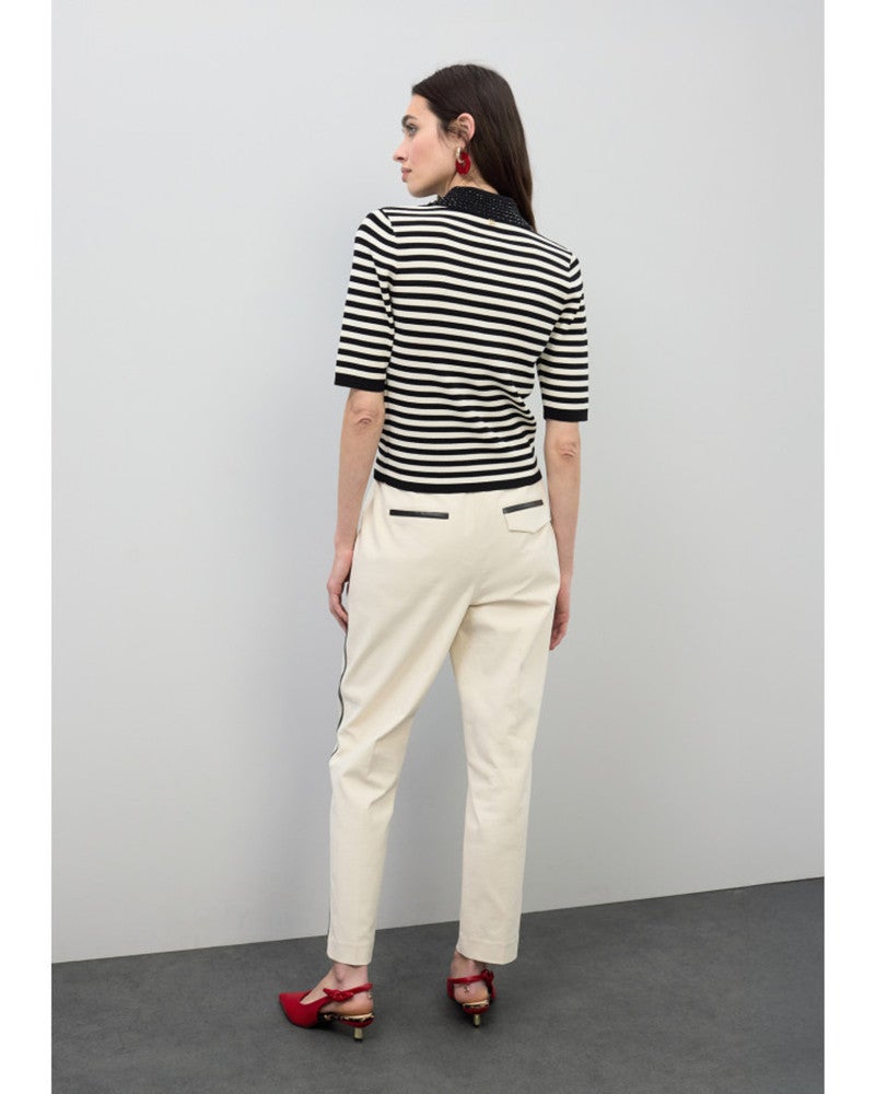 Striped Polo T-shirt Zwart 1 Striped Polo T-shirt Zwart 1