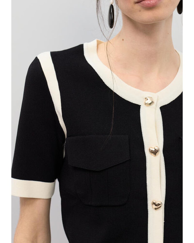 Short Sleeve Cardigan Zwart 1 Short Sleeve Cardigan Zwart 1