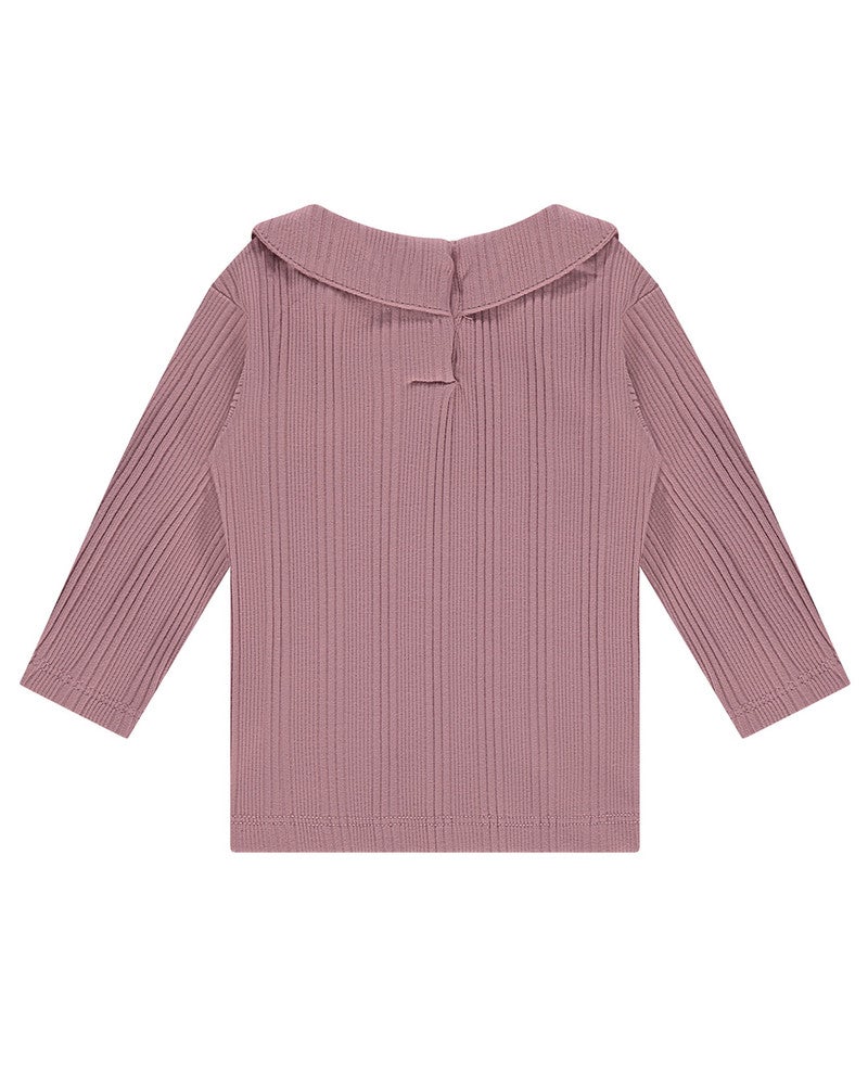 baby t-shirt long sleeve collar rib spring Roze baby t-shirt long sleeve collar rib spring Roze