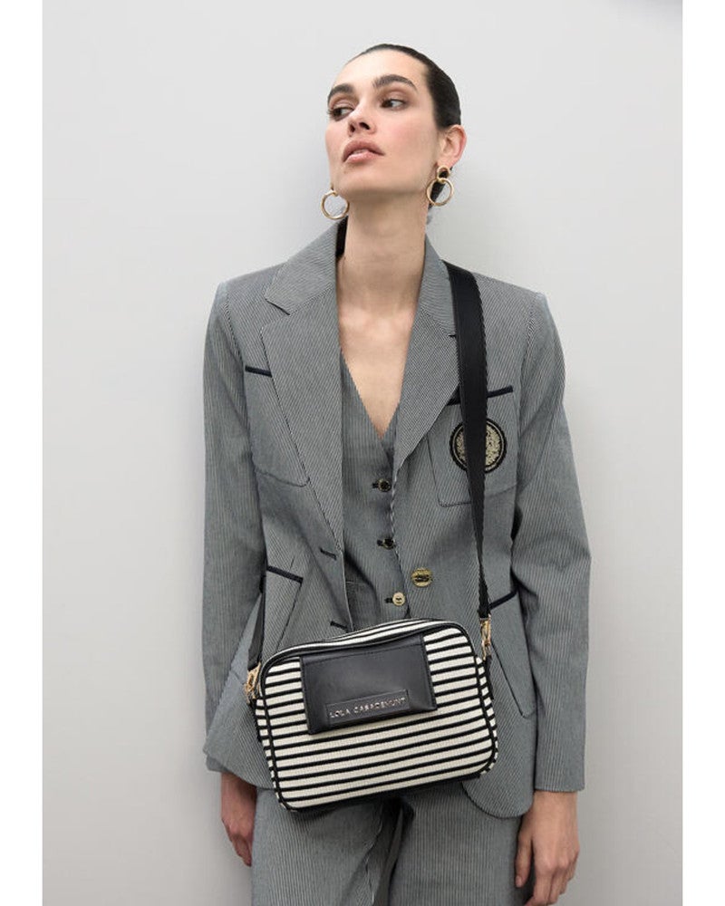 Striped Crossbody Bag Zwart 1 Striped Crossbody Bag Zwart 1